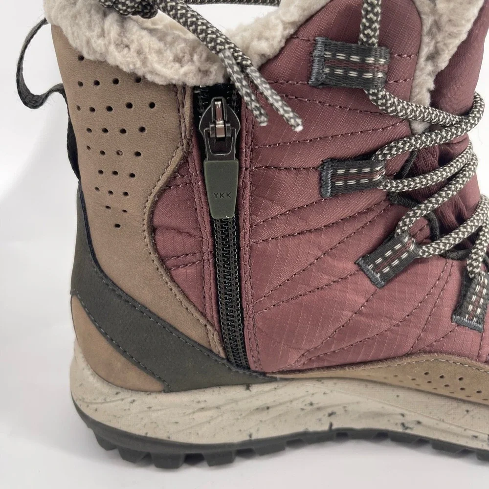 Merrell Women's Waterproof Winter‎ Boots Insulated Vibram Burgundy Size 6